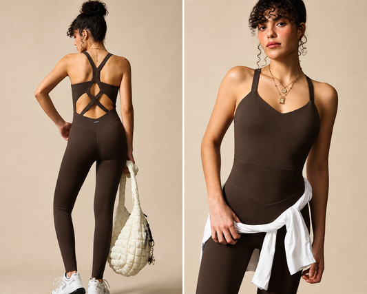 SculptFit Seamless Active Jumpsuit – Chocolate Brown